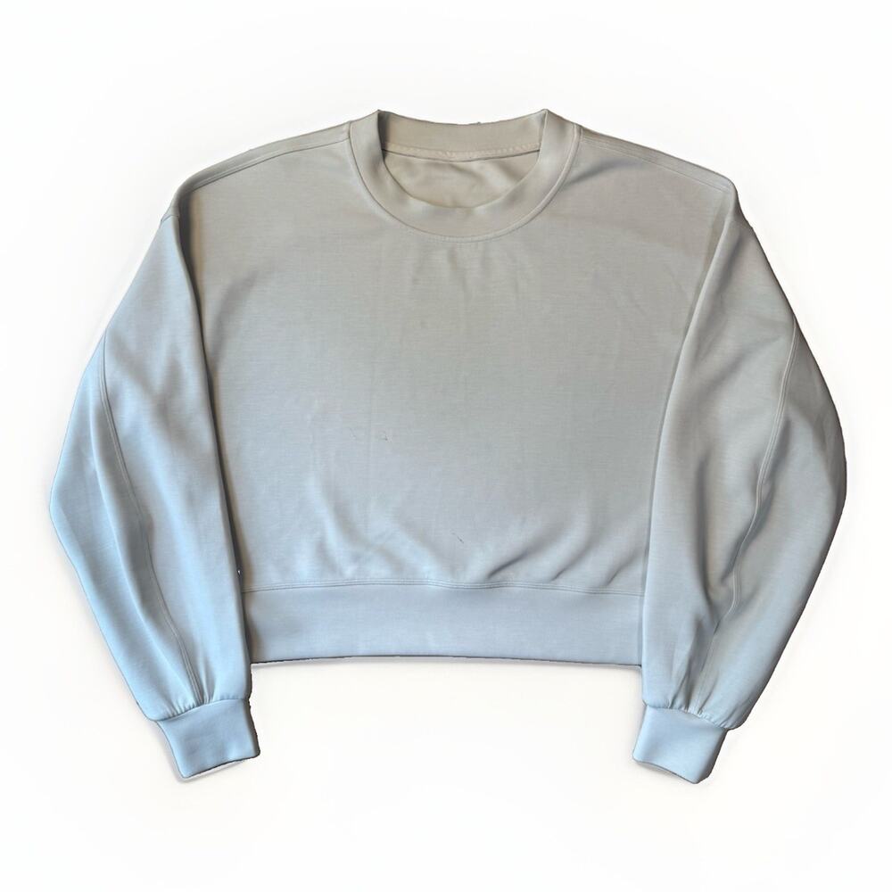 Lululemon Sweatshirt Women's 6 Off White Cropped Fleece Pullover Athleisure Yoga